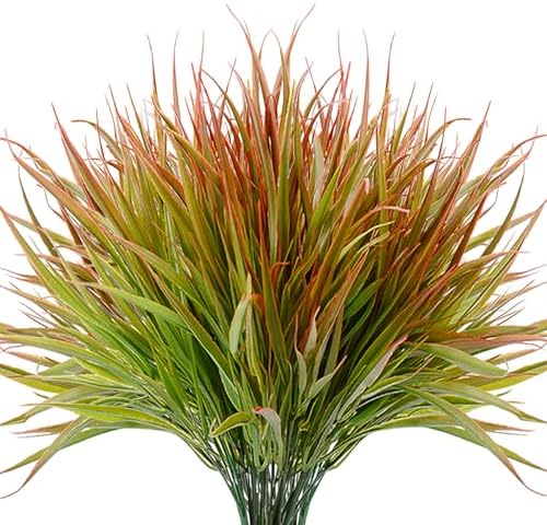 SzJias Artificial Grass Plants for Home Garden 12 Pcs UV Resistant