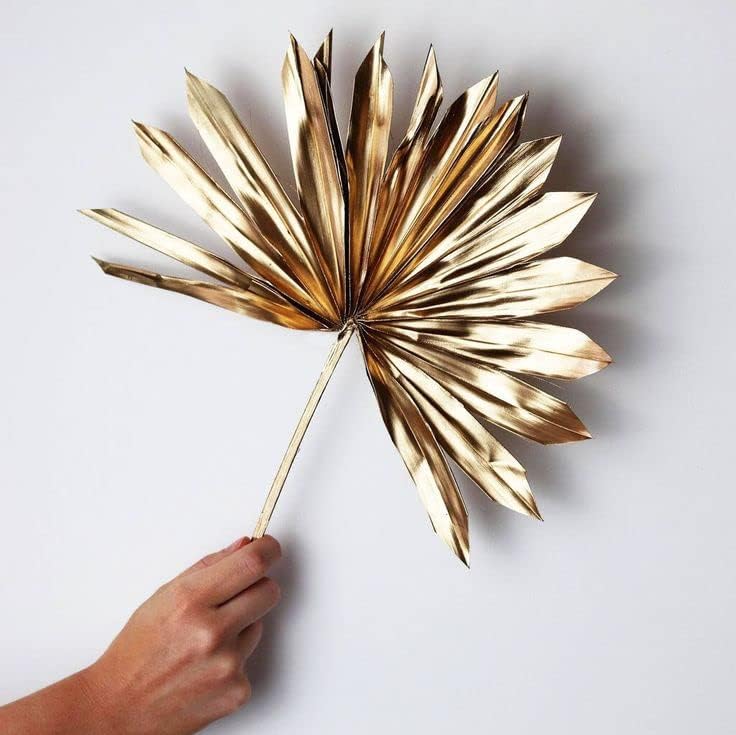 ROYAL SAPPHIRE Golden Dried Palm Leaves 5 Pieces Wedding Decor