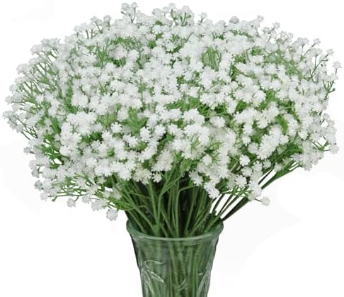 STSTECH Babys Breath Artificial Flowers 21 Inch Bouquet 12 pcs