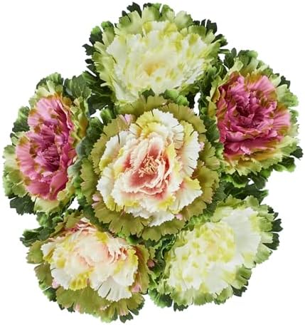 Collections Etc Artificial Cabbage Roses Set of 6