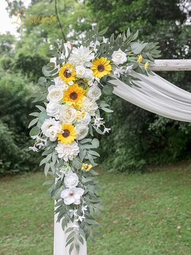 Lisuun Wedding Arch Artificial Flowers for Boho Style Ceremony - Pack of 2