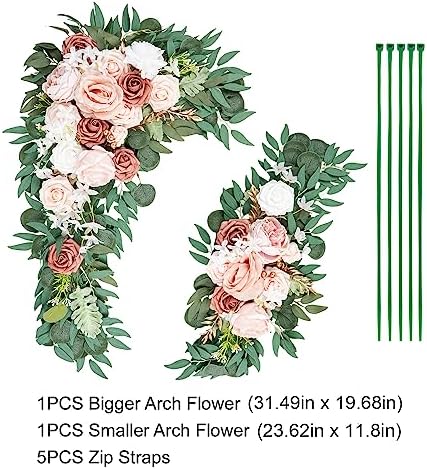 Emivery Dusty Rose Wedding Arch Flowers