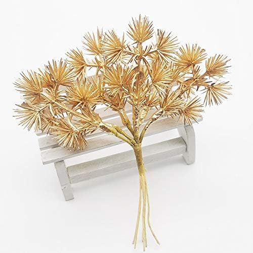 Silver Artificial Pine Tree Branch Flowers 6PCS