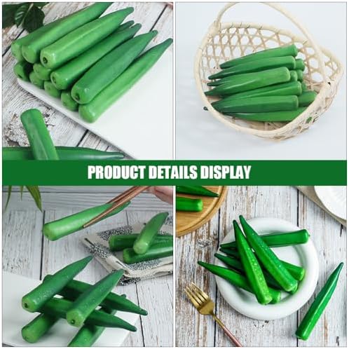 10Pcs Artificial Okra Display Props for Home Decor