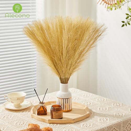 Alecono Gold Faux Pampas Grass 17 Inch Decor