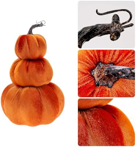 Gresorth 126 Inch Artificial Velvet Pumpkin Tower