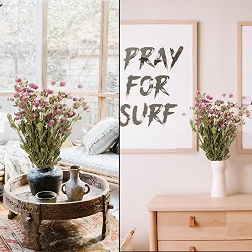 CISDUEO Dried Pink Globe Amaranth Flowers Bouquet