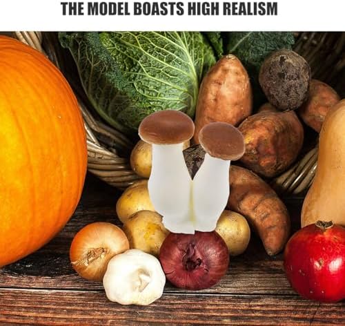 2pcs Realistic Fake Mushroom Decor Artificial Vegetable Models