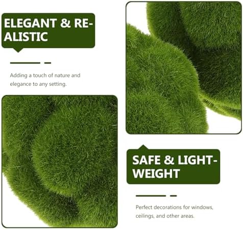 STOBAZA 4pcs Artificial Green Moss Balls for Decor