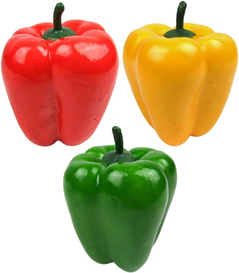 LOGOFUN 3PCS Realistic Artificial Sweet Pepper Decor