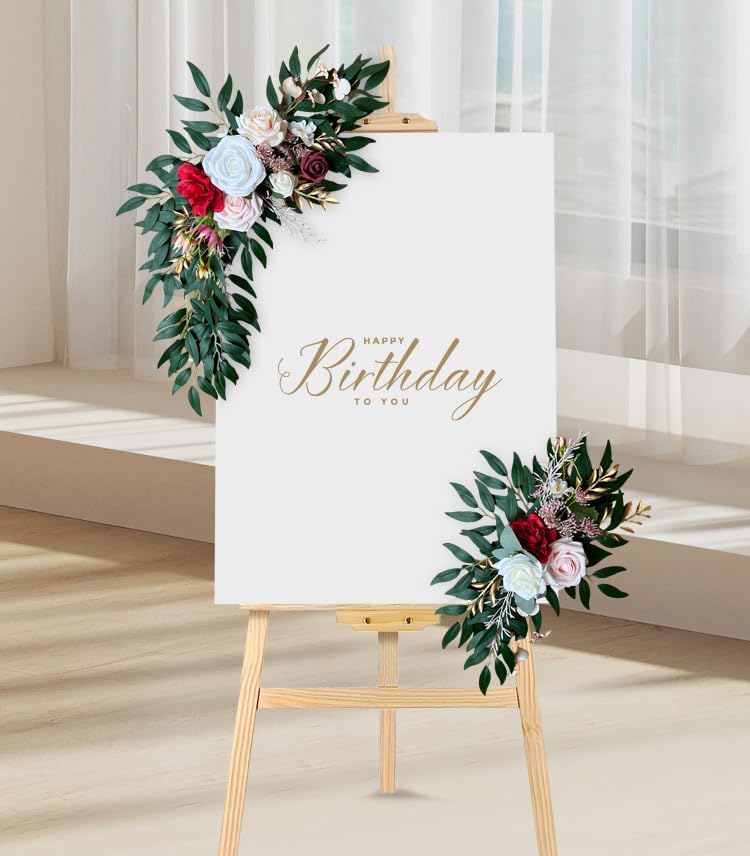 IKULE Wedding Arch Artificial Flowers Pack of 2