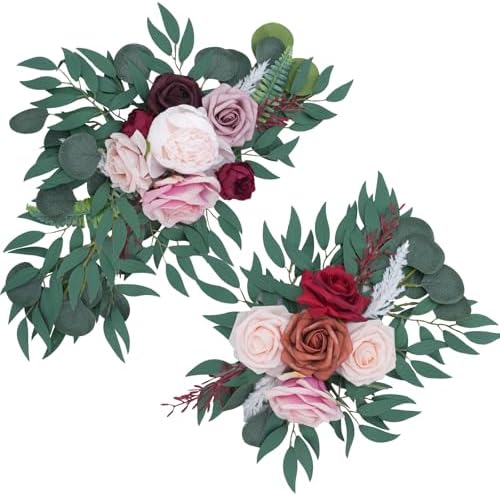 Elegant Artificial Flower Swag Wedding Welcome Sign Decor