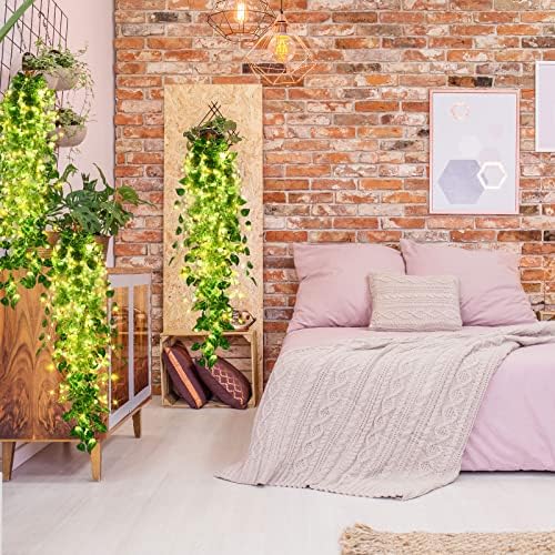 Mudder Fake Ivy Vines with Lights LED Artificial Hanging Decor