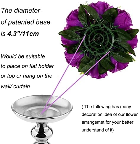 Blosmon Flower Balls Wedding Centerpieces 2 Pcs Artificial Roses with Base
