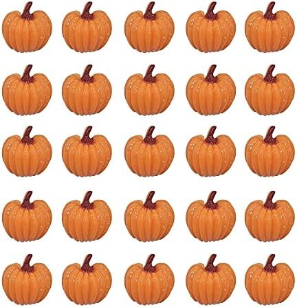 100 Pieces Mini Artificial Resin Pumpkins for Fall Decor