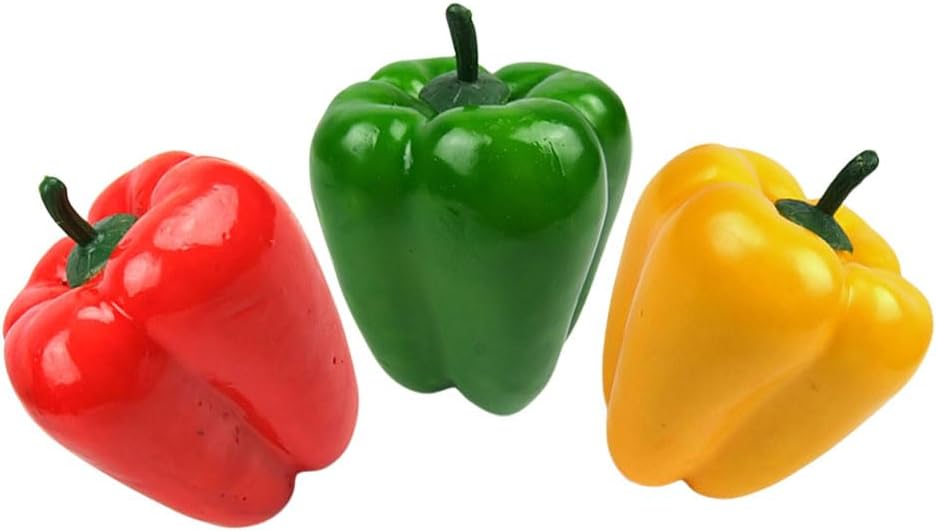 LOGOFUN 3PCS Realistic Artificial Sweet Pepper Decor