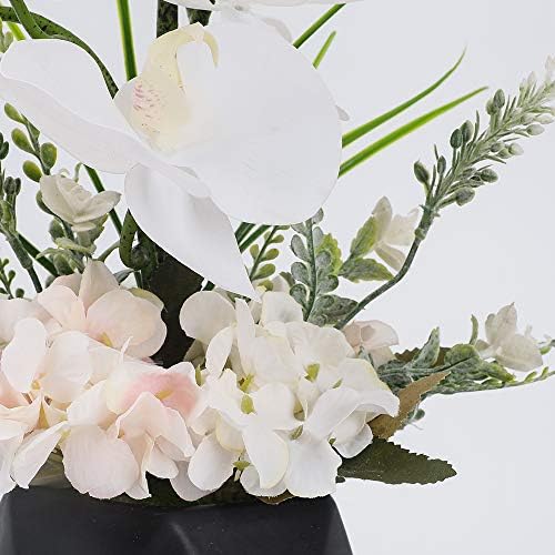 LESING Artificial Orchid Arrangement with Black Vase 1