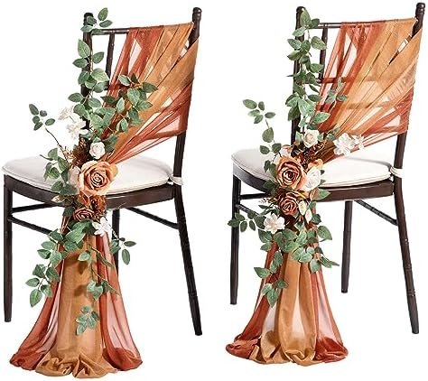 Lings Moment 8pcs Fall Wedding Chair Decorations
