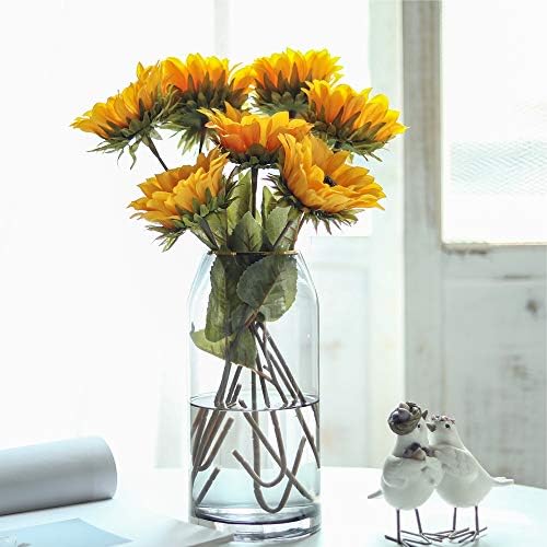 Hawesome Artificial Sunflowers Bouquet 7 Pcs Gold