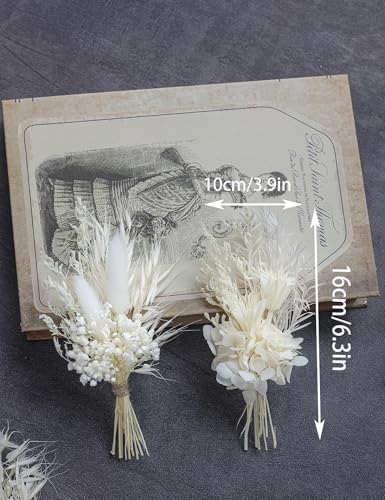Mini Dried Flower Bouquet Pack of 6 White