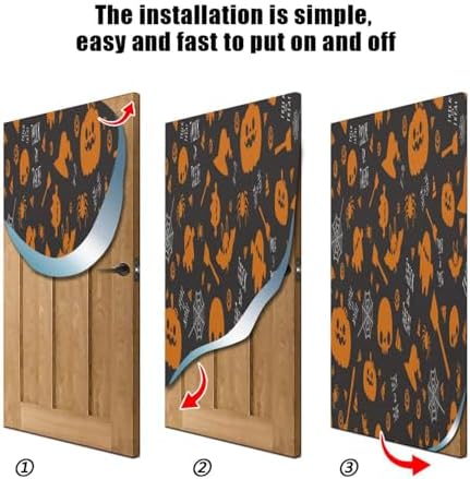 Susiyo Halloween Skull Pumpkin Door Cover 35x79 Inch