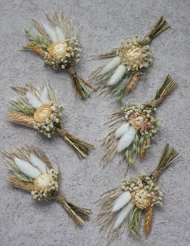 Mini Dried Flower Bouquets for Wedding Decorations