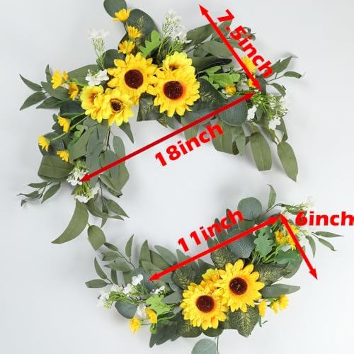 HW 2pcs Artificial Wedding Arch Flowers with Sunflower