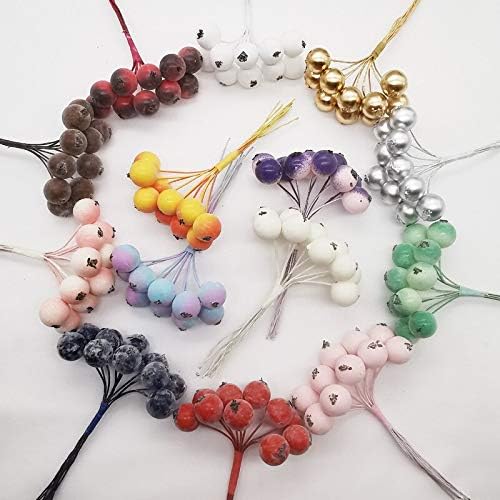 Silver Artificial Berry Holly Garland 10PCS