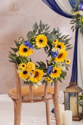 TINGE TIME Artificial Flowers Candle Rings 15 Inch
