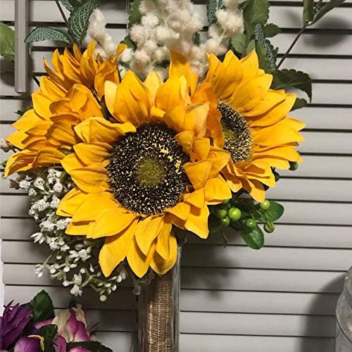 Hawesome Artificial Sunflowers Bouquet 7 Pcs Gold