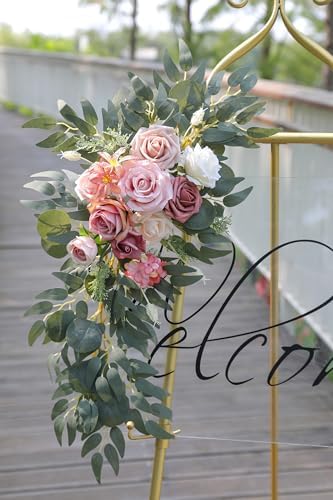 GAATEEK Artificial Dusty Rose Wedding Arch Flowers Pack of 2