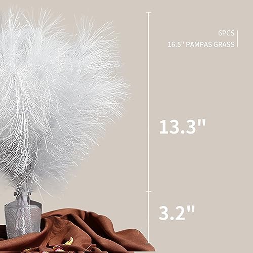 ZIFTY Silver Pampas Grass 6-Pc Artificial Decor
