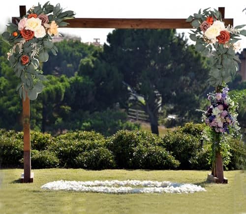 Artificial Wedding Arch with Orange Floral Swags