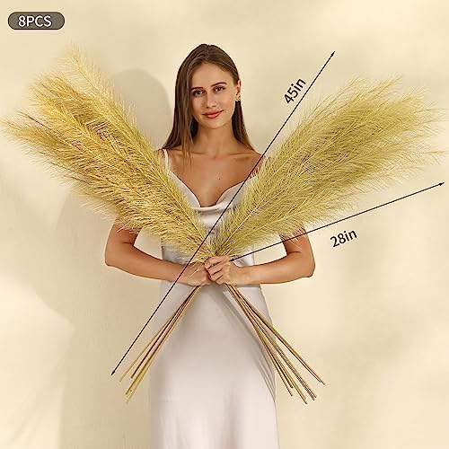 Gold Pampas Grass Decor Set of 8 45 Inch
