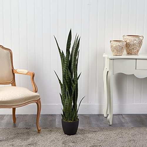 Nearly Natural 46 Inch Sansevieria Artificial Silk Plants Green