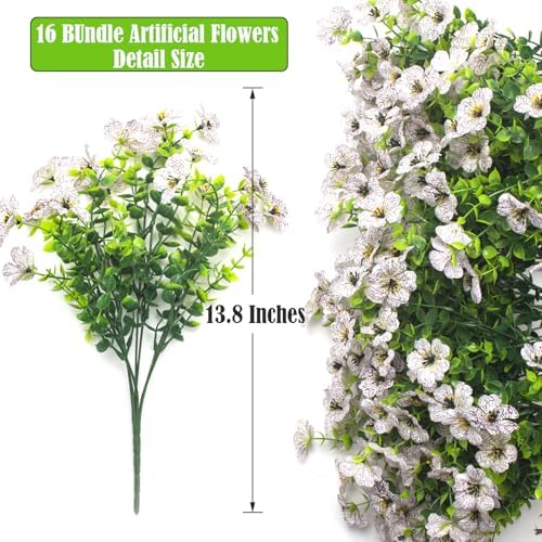 Artificial Silk Daisy Flowers 16 Bundles UV Resistant