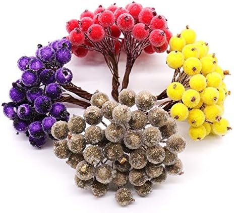 Frosted Silver Artificial Berry Christmas Decor 20pcs