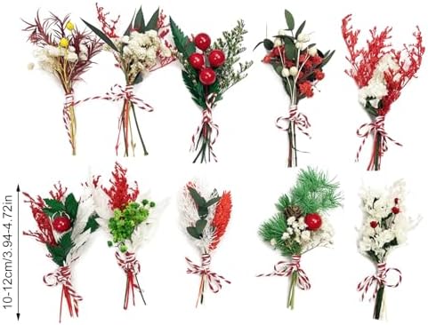 DULRLLY 10pcs Mini Dried Flower Bouquet Bulk