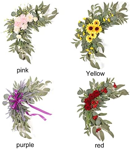 Takefuns Artificial Wedding Arch Flowers Kit Yellow