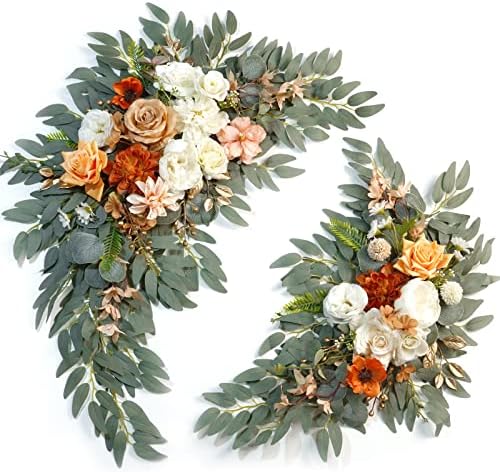 Artificial Wedding Arch Flowers Kit Caramel White