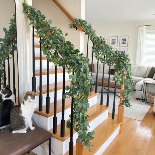 Cqure 3Pcs Eucalyptus Garland for Wedding Bedroom Fireplace Decor