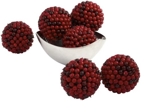 Nearly Natural 5 Inch Red Berry Ball Set of 6