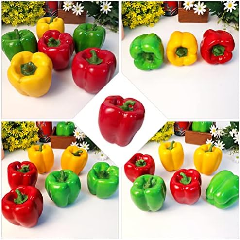 LUOZZY 4 Pcs Realistic Red Bell Pepper Artificial Vegetables 1