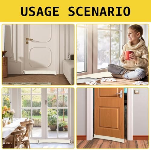 Abizarch Door Draft Stopper Weatherproof Soundproof Beige