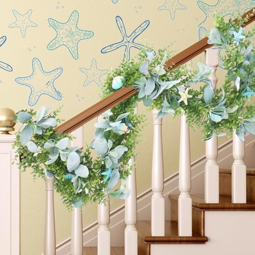 6 Ft Seashell Garland for Summer Decor