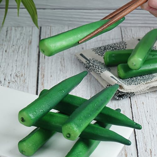 10Pcs Artificial Okra Display Props for Home Decor