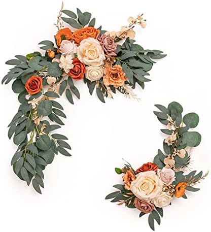 Artificial Wedding Arch with Orange Floral Swags