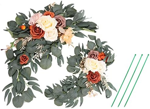 Artificial Wedding Arch with Orange Floral Swags