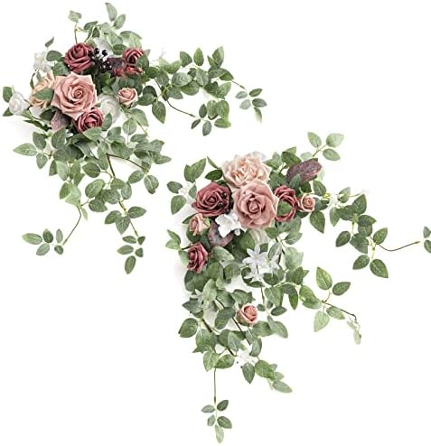Lings Moment 2PCS Dusty Rose Mauve Artificial Floral Swags