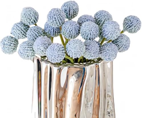 Lovmeety Dusty Blue Billy Balls Artificial Flowers 12 Pcs Set